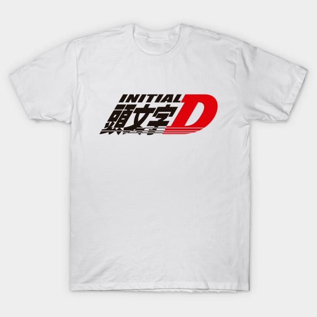 Initial D logo white T-Shirt by hole